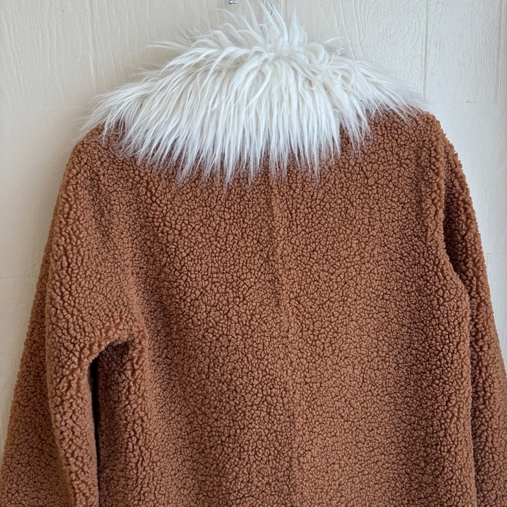 Show Me Your MuMu Stay Warm Faux Fur Collar Teddy Sherpa Chic Coat Jacket - Picture 14 of 16